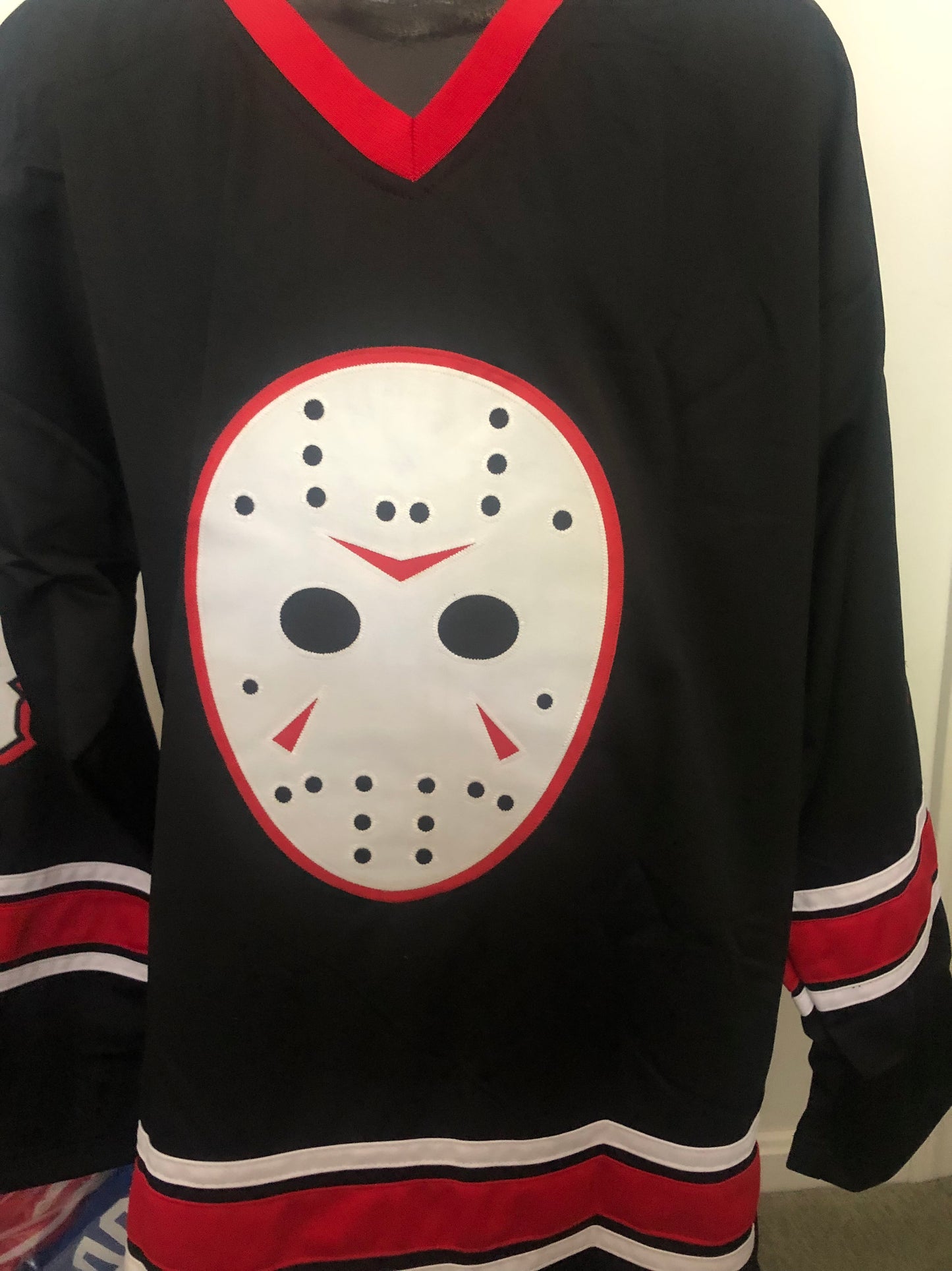 Friday the 13th Custom Jason jersey signed by Ari Lehman with 5 inscriptions  Pristine Cert