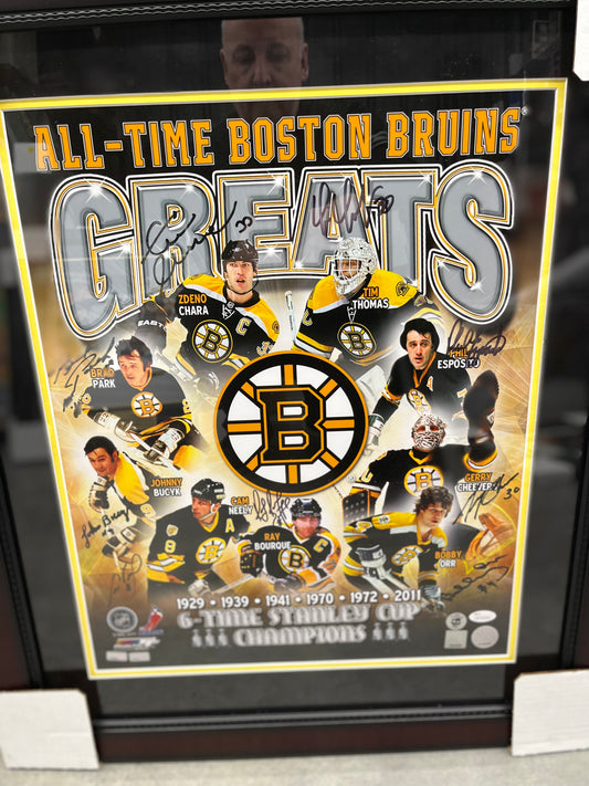 Boston Bruins signed collage 16x20 by 8  players