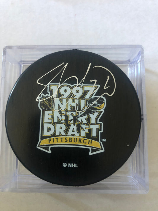 Shawn Thornton signed 1997 NHL Draft puck with COA