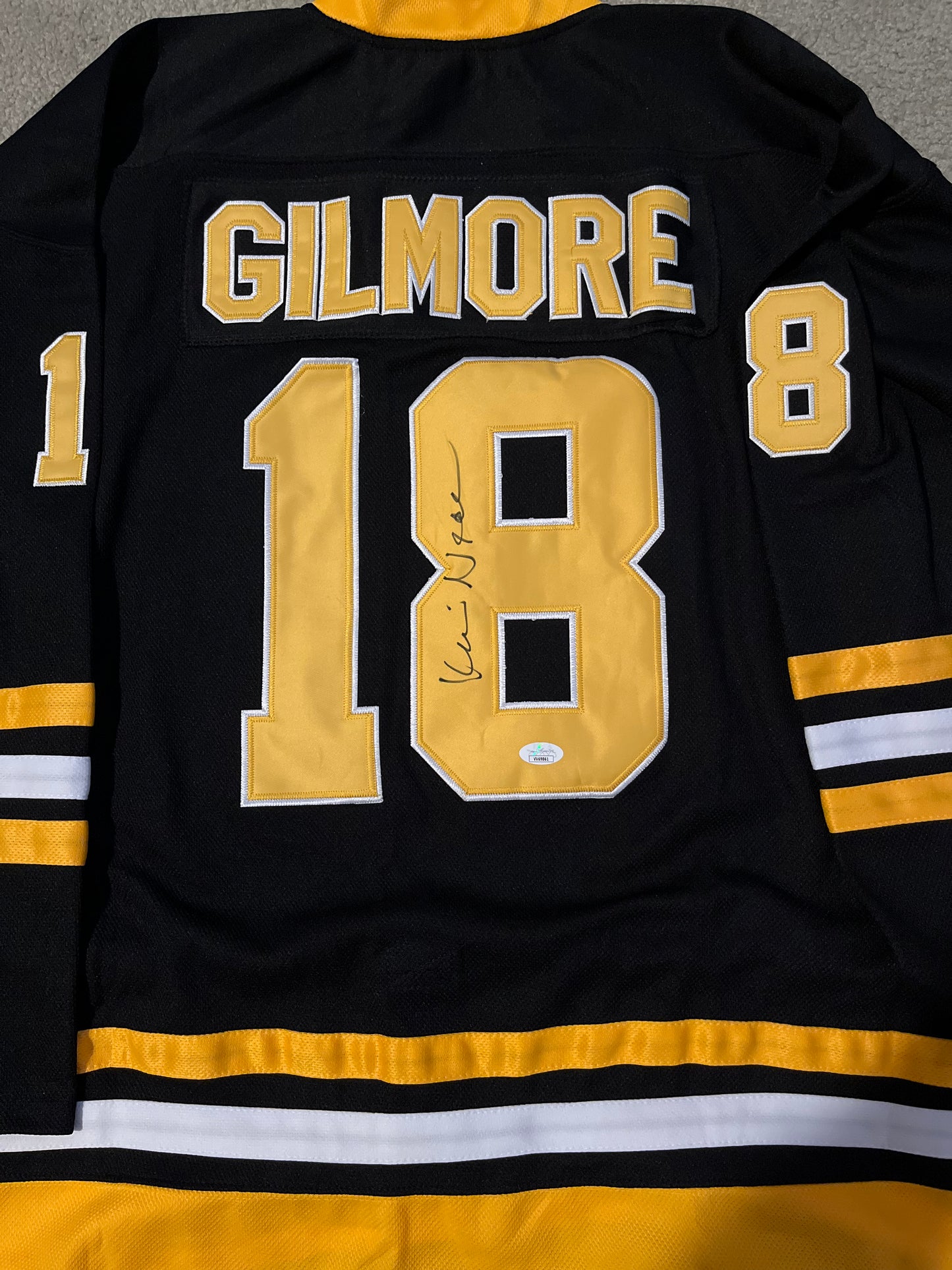 Happy Gilmore's Kevin Nealon signed "Gilmore" Bruins jersey