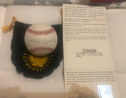 Mickey Mantle signed ROMLB with Upper Deck Authenicated Certification