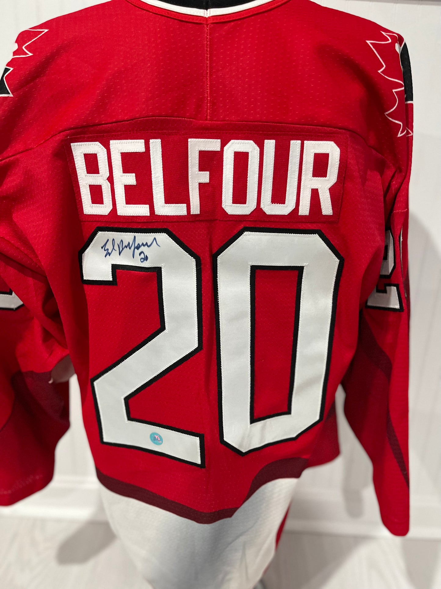 Team Canada  Ed Belfour signed Bauer authentic jersey