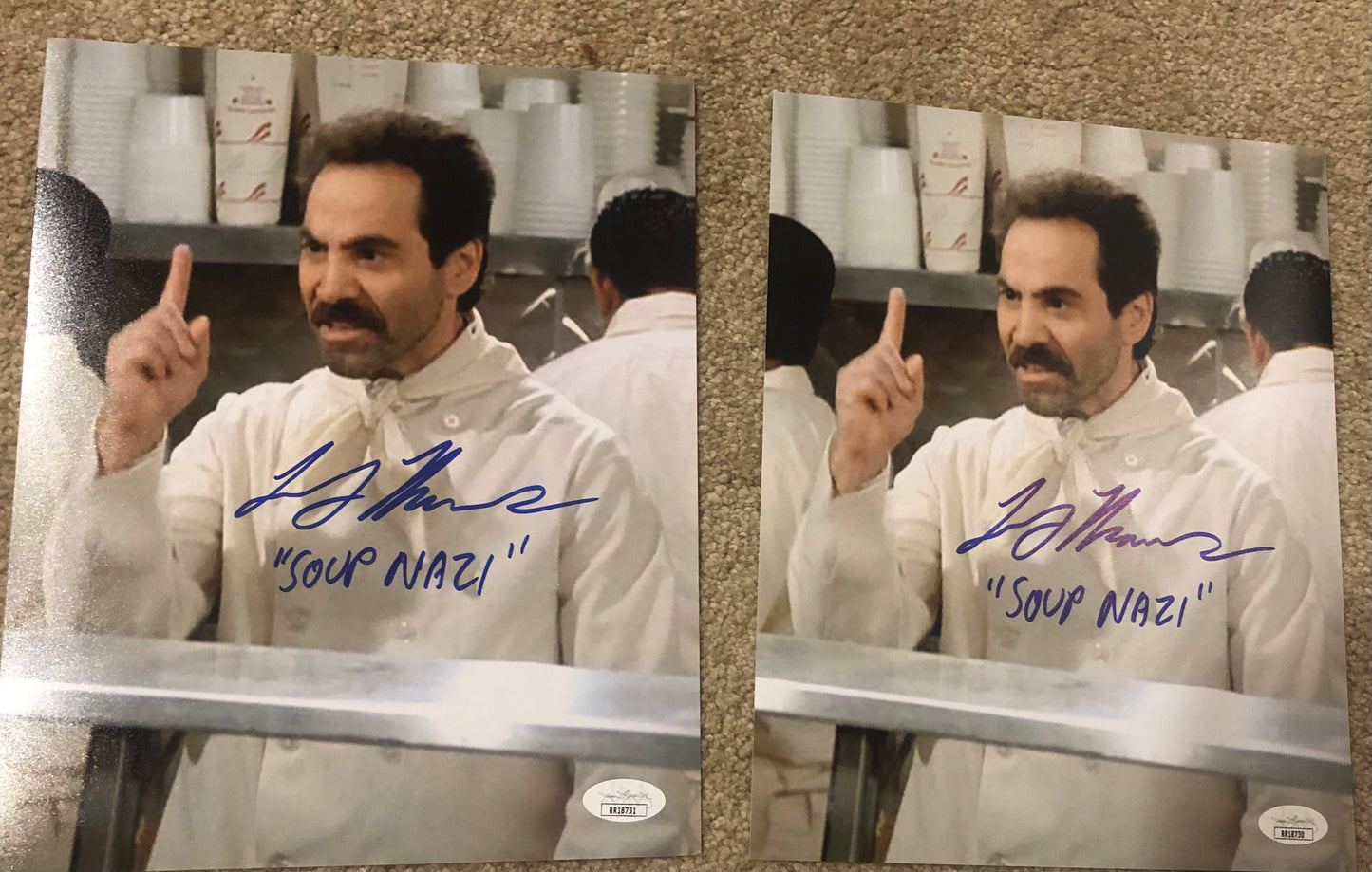 Larry Thomas signed 8x10  Seinfeld "Soup Nazi" inscription and JSA cert