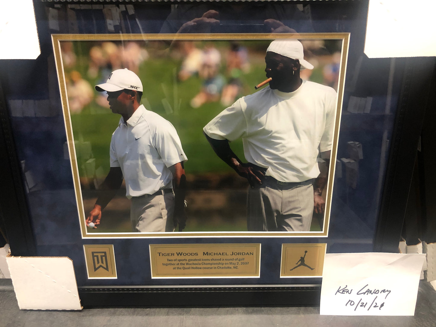 Tiger Woods and Micheal Jordan custom framed 16x20 photo