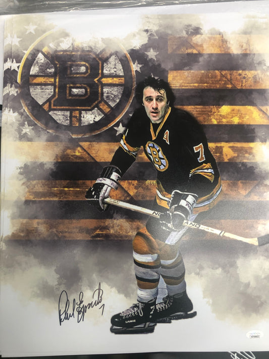 Phil Esposito custom signed 16x20 with JSA Witness cert