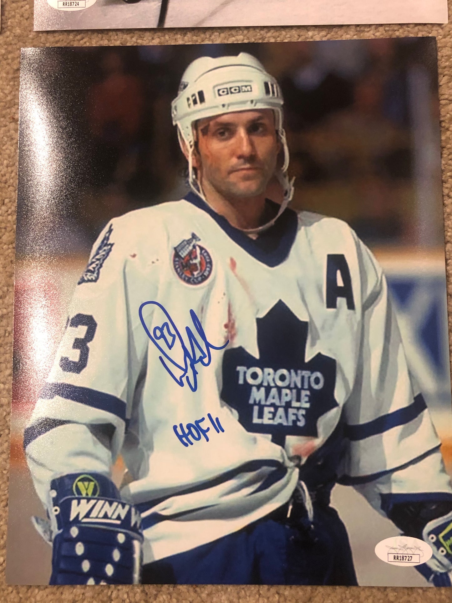 Doug Gilmour signed 11x14 with HOF '11 with JSA