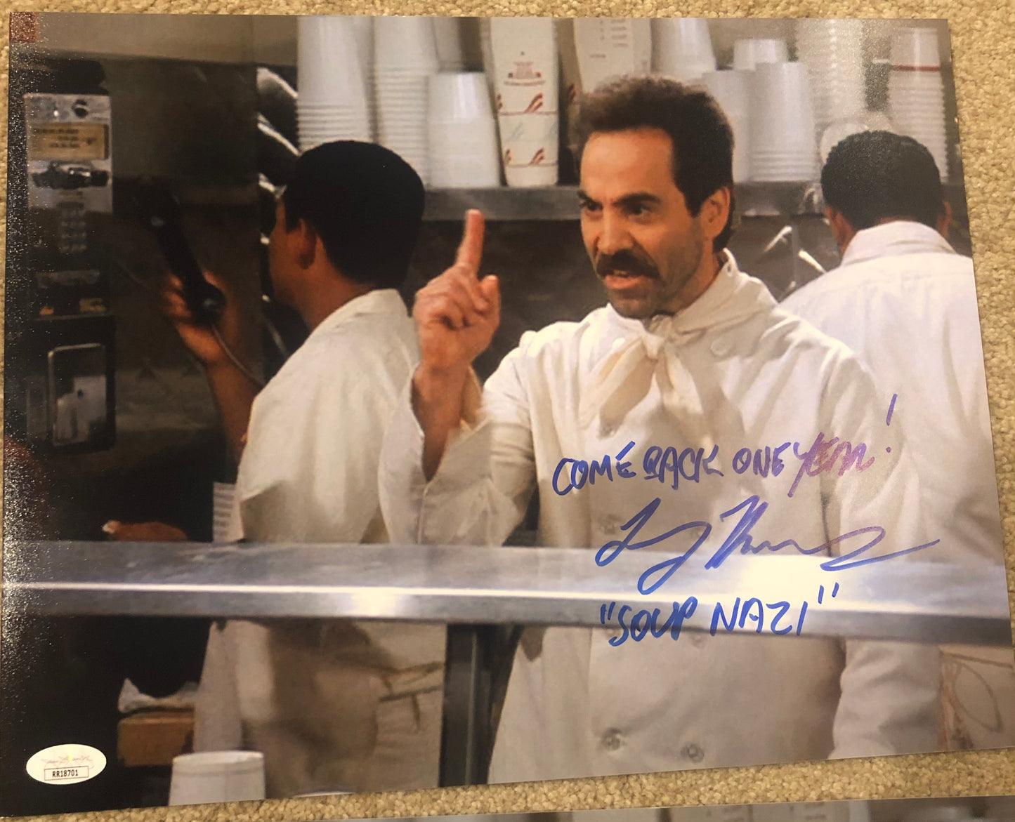 Larry Thomas signed  11x14 Seinfeld with 2 inscriptions and JSA Cert