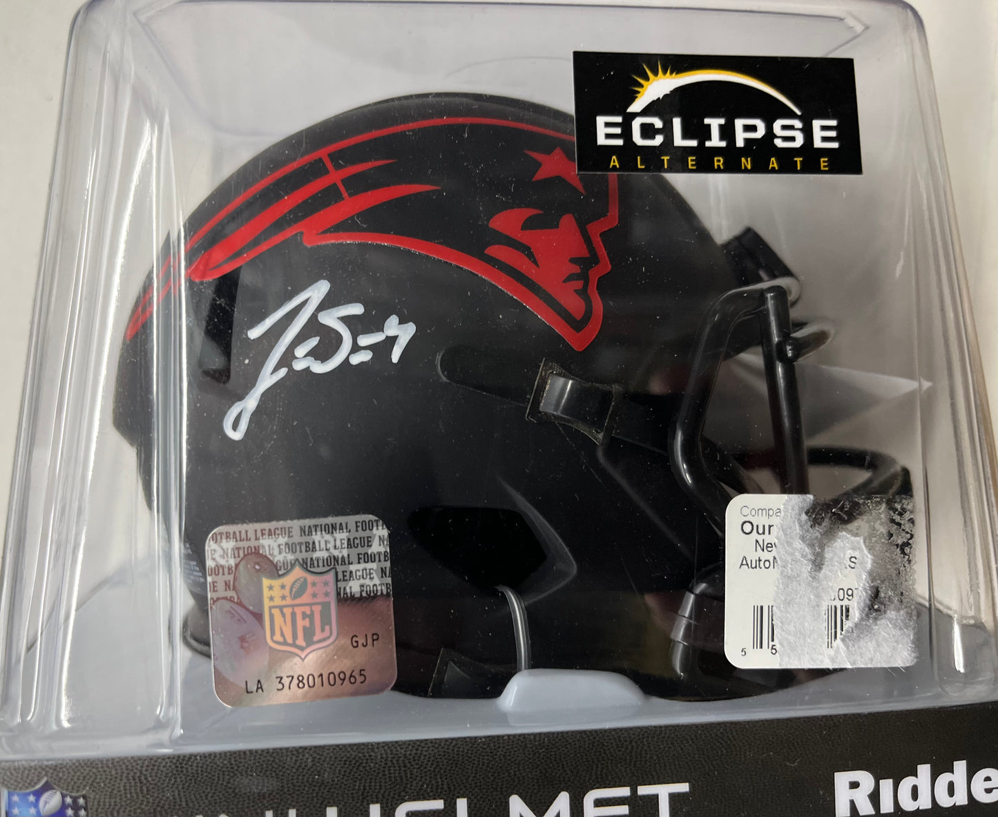 Patroits Jarrett Stidham signed Eclipse mini helmet