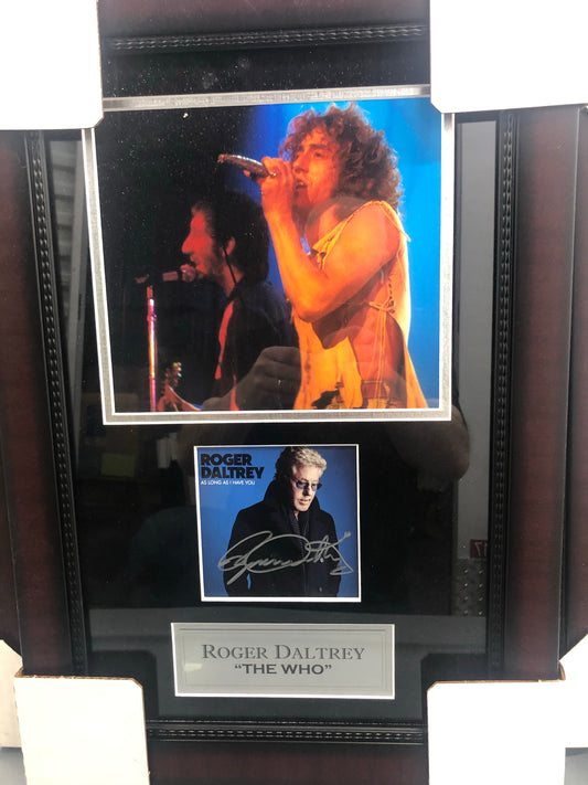 The WHO  Roger Daltry custom framed CD cover with Beckett Certification