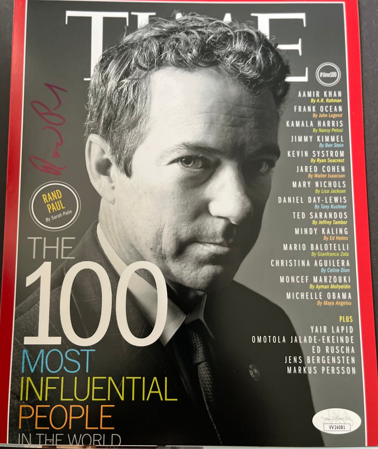 Rand Paul signed 8x10   Politics    Time Magazine photo