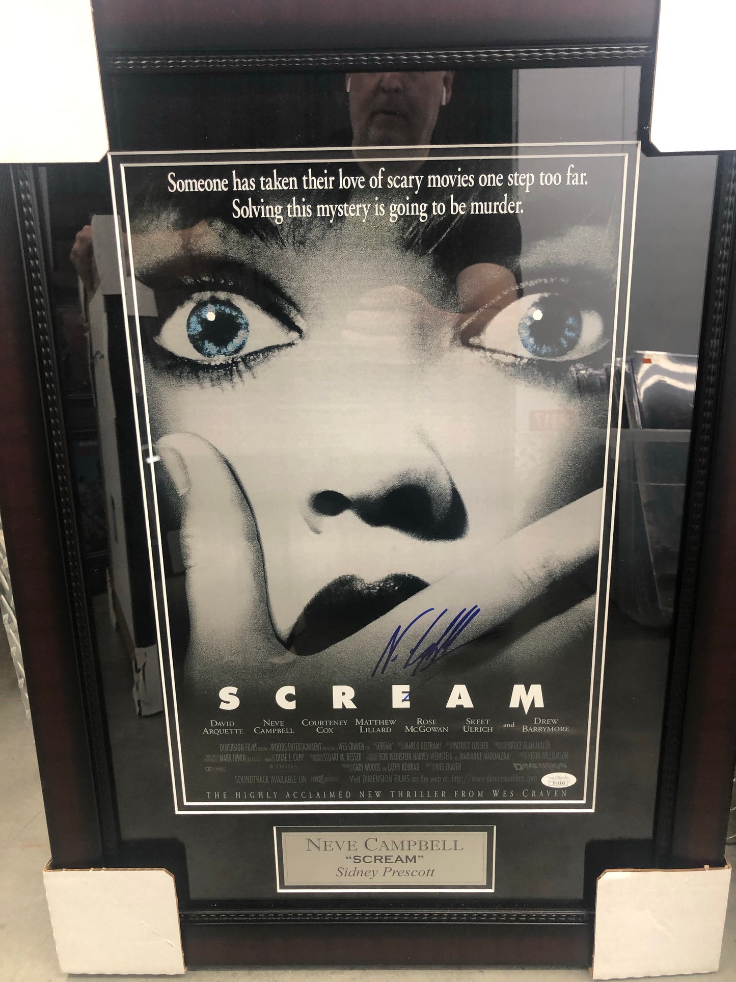 Neve Campbell signed and framed 11x17 SCREAM movie poster with JSA certification