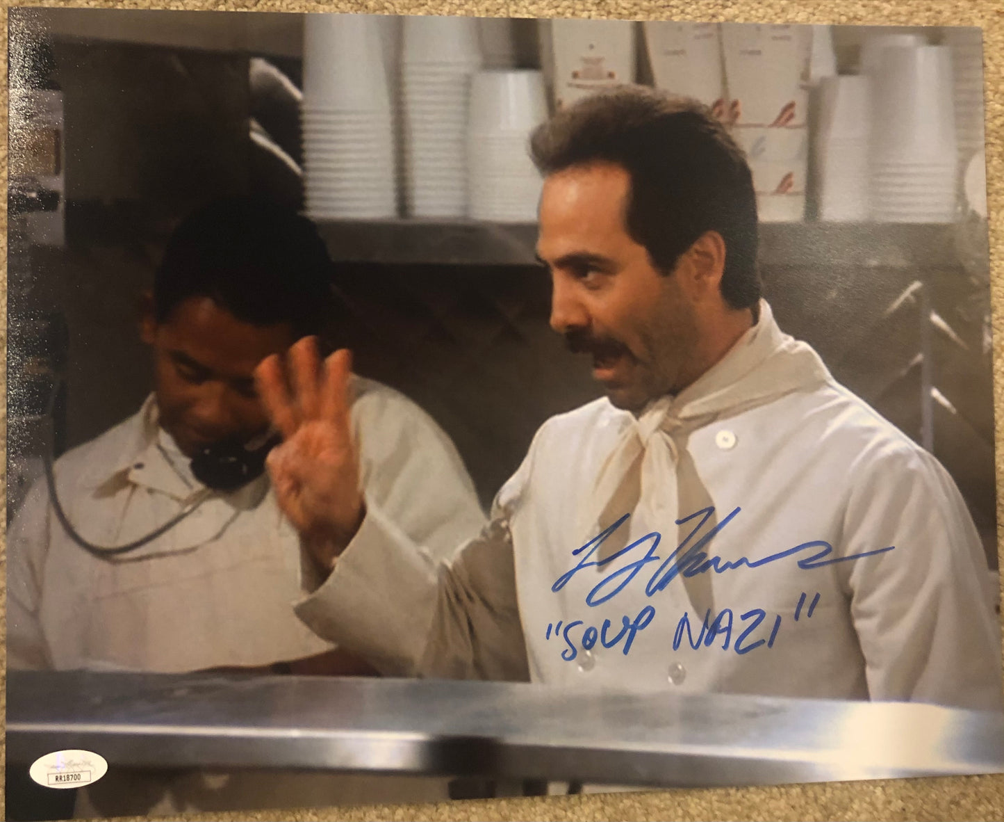 Larry Thomas signed 11x14 Seinfeld with "Soup Nazi" inscription w/JSA