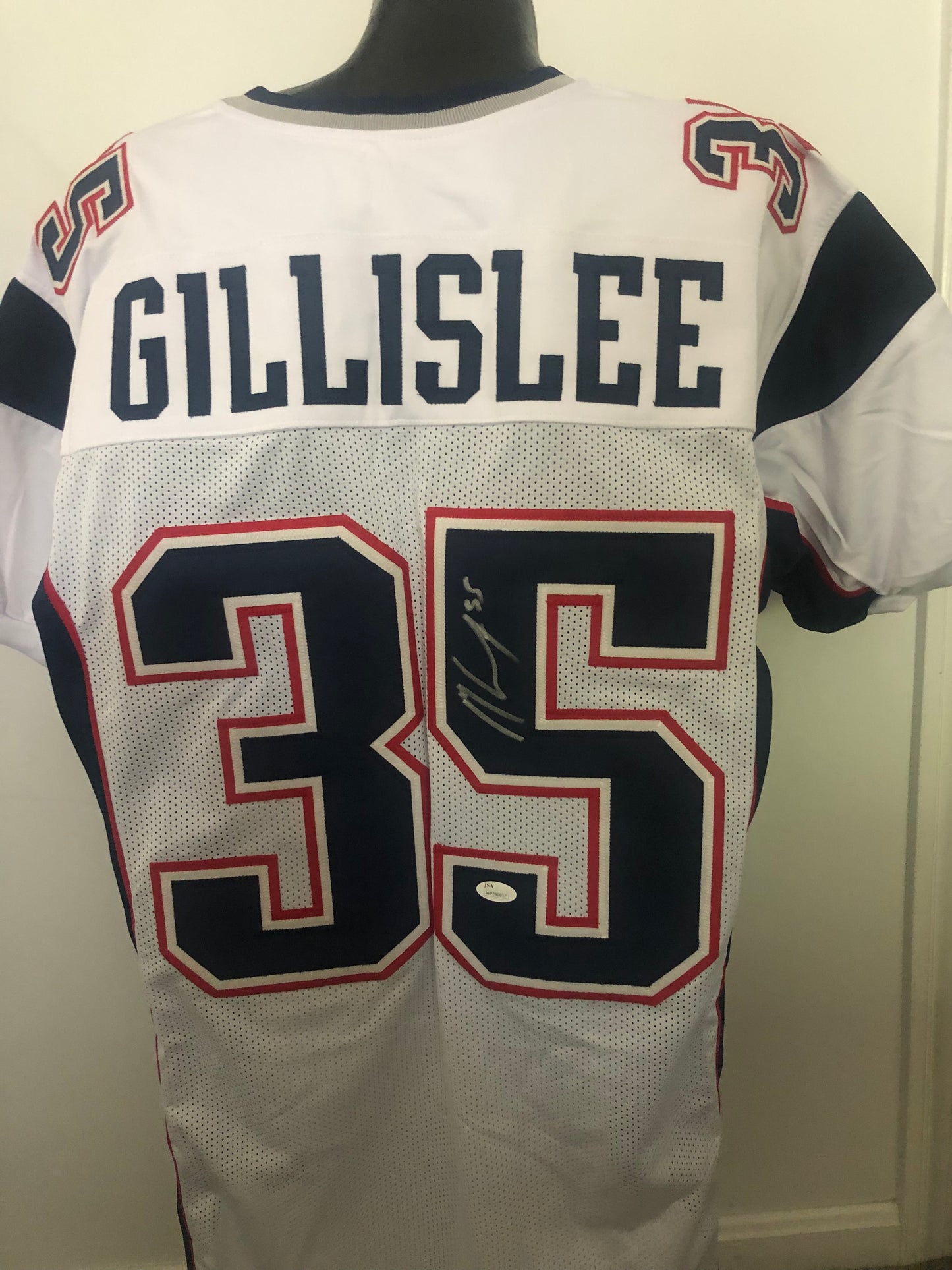 Patroits Mike Gillislee signed custom jersey with JSA
