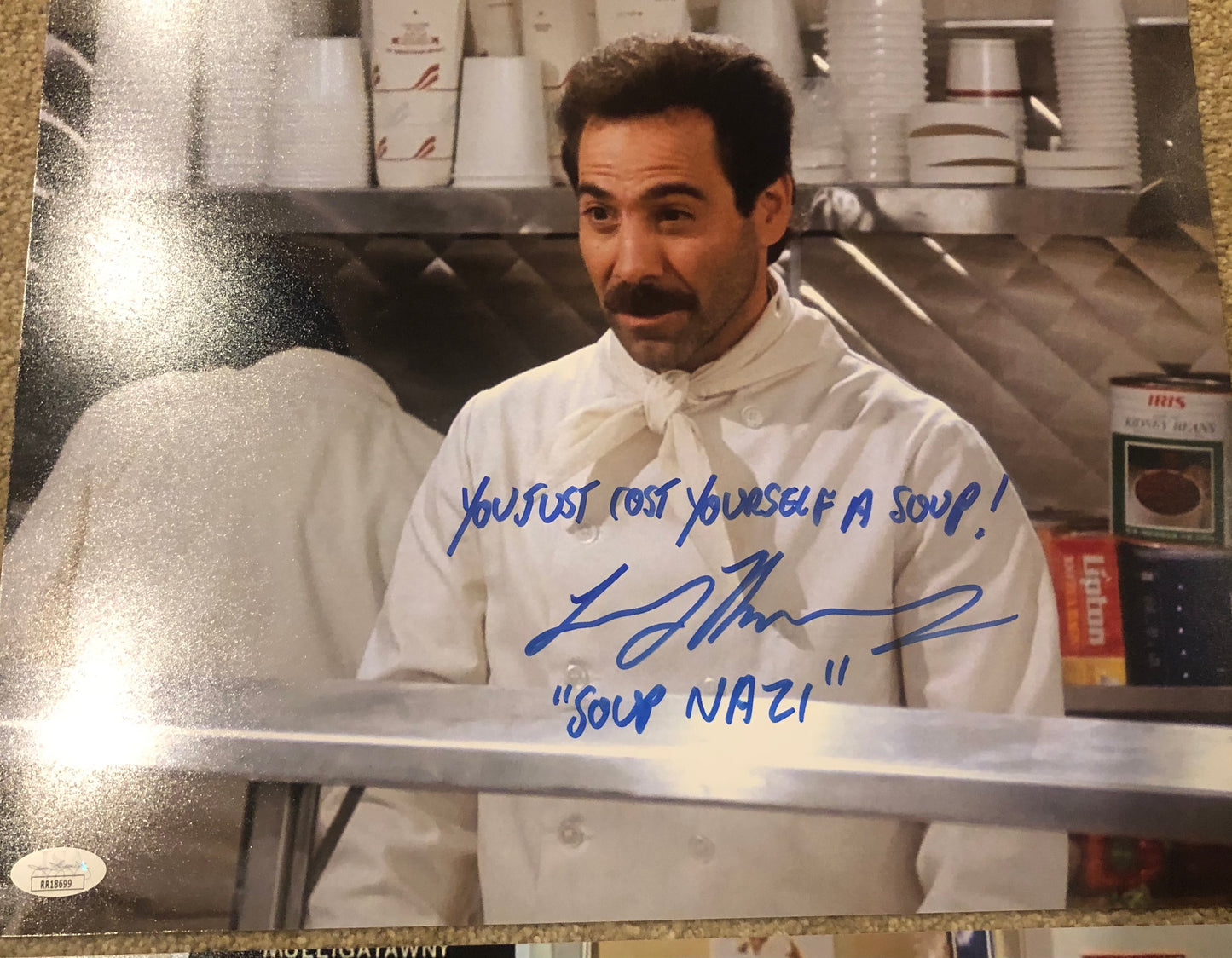 Larry Thomas signed 11x14 Seinfeld with 2 inscriptions and JSA Cert