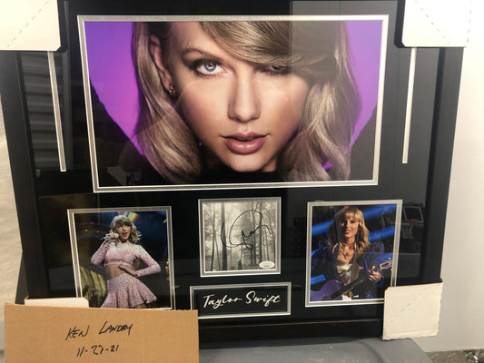 Taylor Swift signed and custom framed CD cover with JSA Cert