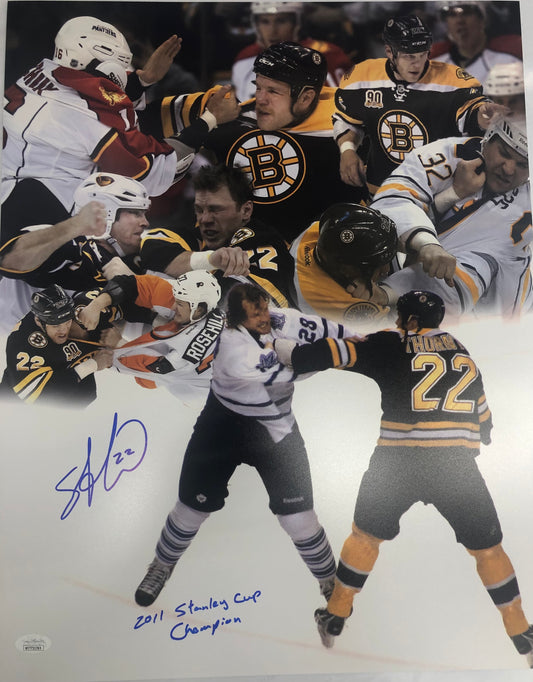 Shawn Thornton signed 16x20 collage with SC inscription and JSA Witness