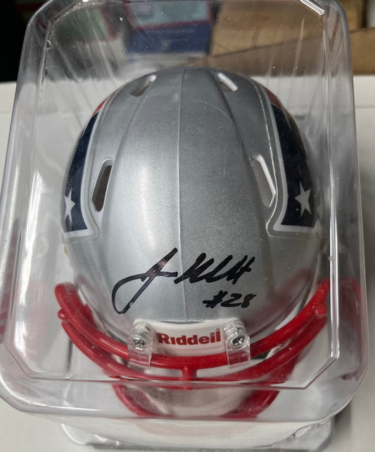 Patroits James White signed mini helmet