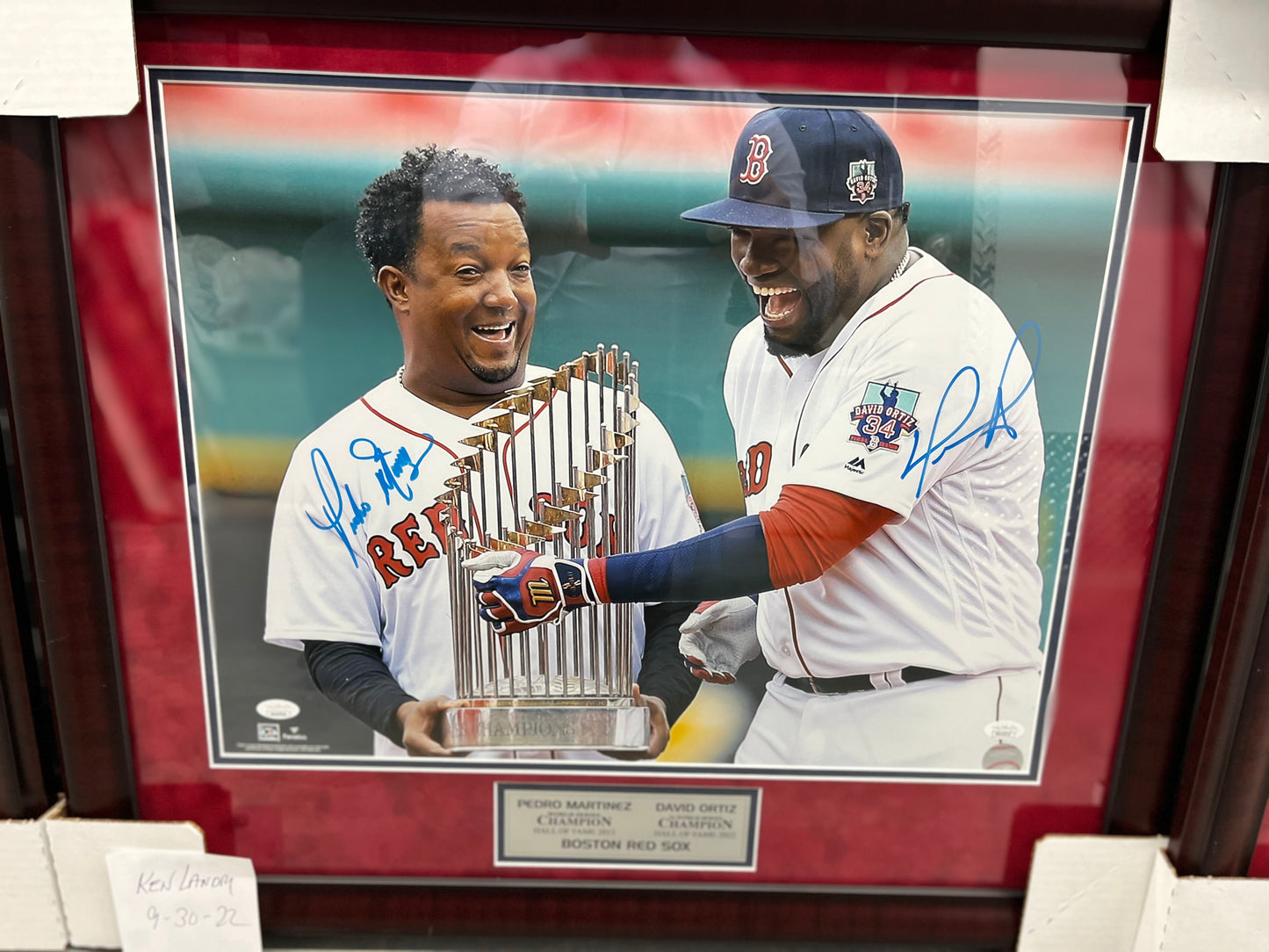 Red Sox Legends Pedro Martinez & David Ortiz signed and framed 16x20