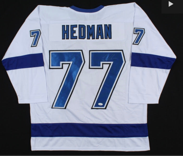 2X Stanley Cup Champion Victor Hedman signed custom Lighting jersey w. player hologram