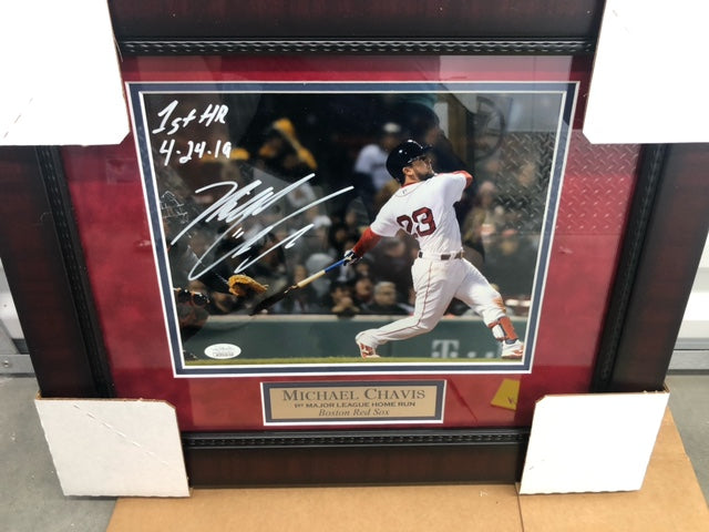 Red Sox Micheal Chavis signed and framed 8x10 with inscription and JSA Witness