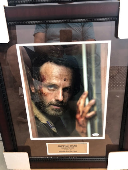 The Walking Dead Andrew Lincoln signed 11x14 framed with JSA